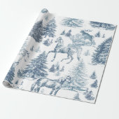 Elegante Vintage Pferde Schneewaldtoile Geschenkpapier (Ungerollt)