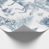 Elegante Vintage Pferde Schneewaldtoile Geschenkpapier (Ecke)