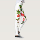 Elegante Vintage pfirsichfarbene Rose Leggings (Rechts)