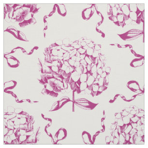 Elegante Vintage Pink Hydrangea Blume Bows Stoff