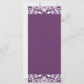 Elegante Vintage Plum Damask Hochzeitseinladungen Einladung (Rückseite)