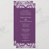 Elegante Vintage Plum Damask Hochzeitseinladungen Einladung (Vorne/Hinten)