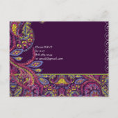 Elegante Vintage Plum Paisley Wedding Einladung (Rückseite)