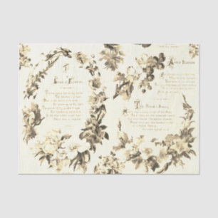 Elegante Vintage Poesie von Blume Beige Seidenpapier