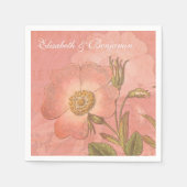 Elegante Vintage Primrose Pink-Hochzeit Serviette (Vorderseite)