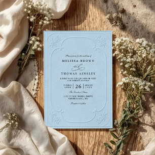Elegante Vintage QR-Code-Hochzeit mit Ornament-Prä Einladung