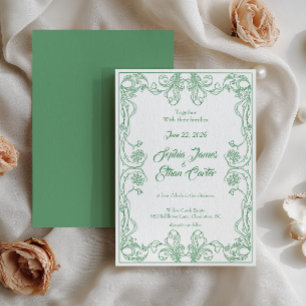 Elegante Vintage-Rahmen-Hochzeitseinladung Einladung