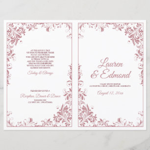 Elegante Vintage Reben Hochzeitsprogramme Dusty Ro
