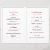 Elegante Vintage Reben Hochzeitsprogramme Dusty Ro (Rückseite)