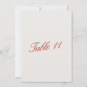 Elegante Vintage Red & Ivory Wedding Tischnummer (Rückseite)