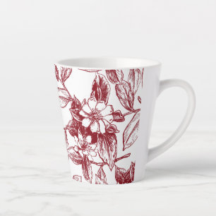 Elegante "Vintage Red Rose"-Botanische Aquarellmal Milchtasse