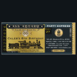 Elegante Vintage Reiseticket Einladung<br><div class="desc">Elegante Vintage Travel Ticket Einladung. Anpassen aller Textbereiche mit eigenem Text. Stellen Sie sicher,  dass sich Text entlang der Kanten im Druckbereich befindet.</div>