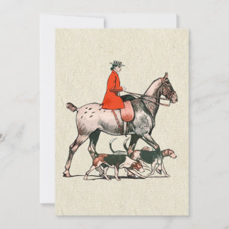 Elegante Vintage-Reiterin mit Jagdhunden