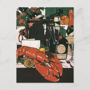 Elegante Vintage-Restaurant-Einladung zur Soft-Öff Postkarte