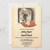 Elegante Vintage Retro Old Couple Rustic Wedding Einladung (Vorderseite)