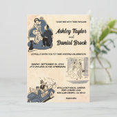 Elegante Vintage Retro Stilvolle Alte Rustikale Ho Einladung (Stehend Vorderseite)