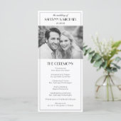 Elegante Vintage Roaring 20er Foto Hochzeit Programm (Stehend Vorderseite)