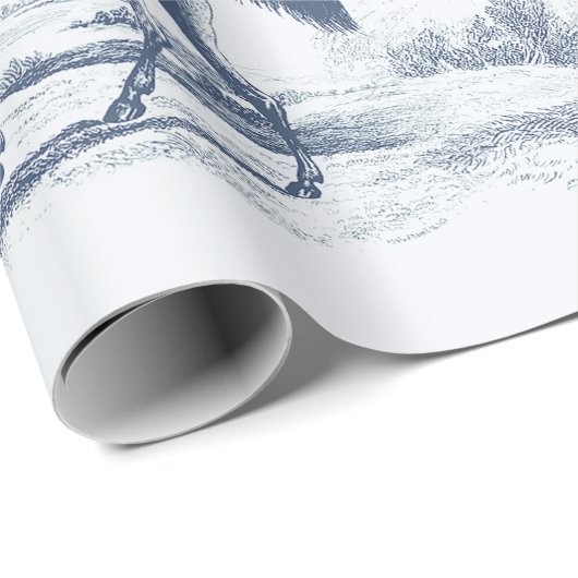 Elegante Vintage Rodelbahn Geschenkpapier (Rolleneckpunkt)