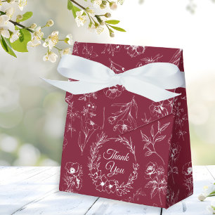 Elegante Vintage Romance Burgund Floral Wedding Geschenkschachtel