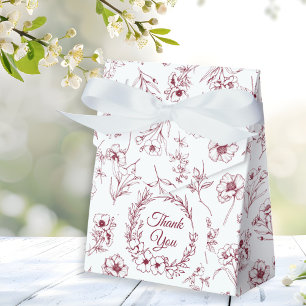 Elegante Vintage Romance Burgund Floral Wedding Geschenkschachtel