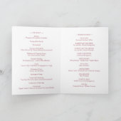 Elegante Vintage Romance Burgund Floral Wedding Programm (Innenseite)