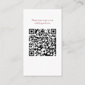 Elegante Vintage Romance Burgund QR Code Wedding Begleitkarte (Rückseite)
