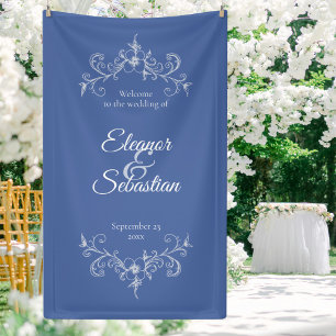 Elegante Vintage Romance Dusty Blue Wedding Willko Banner