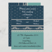 Elegante Vintage romantische Damaskalpolka-Punkte Einladung (Vorne/Hinten)