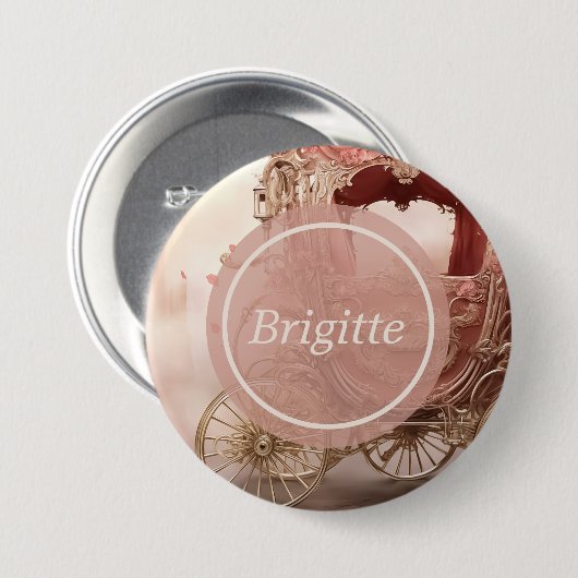 Elegante Vintage romantische Hochzeit Button (Vorne & Hinten)