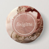 Elegante Vintage romantische Hochzeit Button (Vorderseite)