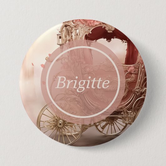 Elegante Vintage romantische Hochzeit Button (Vorderseite)