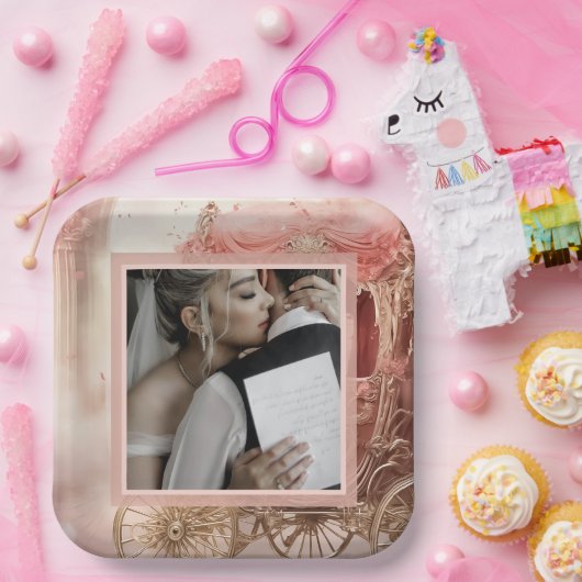 Elegante Vintage romantische Hochzeit Pappteller (Party)