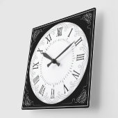 Elegante Vintage römische Zahl Quadratische Wanduhr (Winkel)