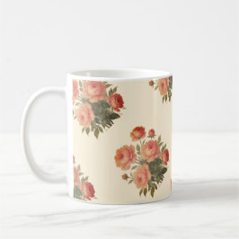 Elegante Vintage Rosa Blütenberge Elegante Kaffeetasse