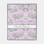 Elegante Vintage Rosa Blütenkulisse Fleecedecke (Vorderseite)