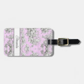 Elegante Vintage Rosa Blütenkulisse Gepäckanhänger (Vorderseite horizontal)