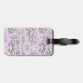 Elegante Vintage Rosa Blütenkulisse Gepäckanhänger (Rückseite horizontal)