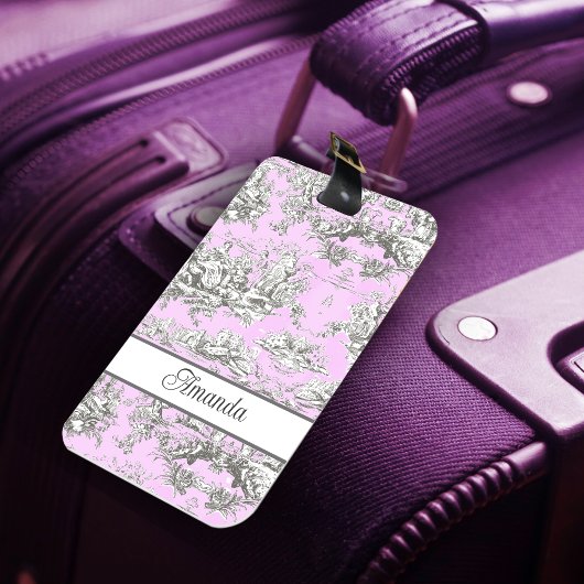 Elegante Vintage Rosa Blütenkulisse Gepäckanhänger