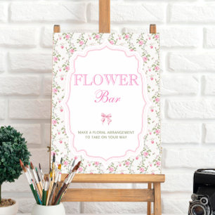 Elegante Vintage Rosa Bow Liebe Shack Blume Bar Poster