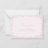 Elegante Vintage rosa Cocktailkarte Mitteilungskarte (Vorderseite)