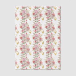 Elegante Vintage-Rosa-Gold-Blumendekoupage Seidenpapier