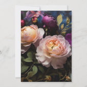 Elegante Vintage, rosa magenta blumenreiche Hochze Einladung (Rückseite)