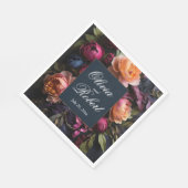 Elegante Vintage, rosa magenta blumenreiche Hochze Serviette (Ecke)