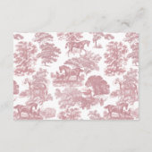 Elegante Vintage Rosa Pferdewanderung Hochzeit Begleitkarte (Rückseite)