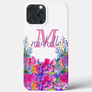 Elegante Vintage Rosa Rose Monogramm Name CAS Case-Mate iPhone Hülle