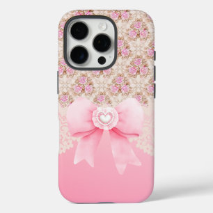 Elegante Vintage-Rosa-Rose und Band iPhone 16 Pro Hülle