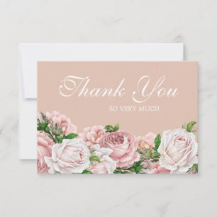 Elegante Vintage-Rosa-Rosen Danke