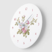 Elegante, Vintage Rosa Rosen Große Wanduhr (Winkel)