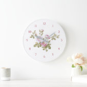 Elegante, Vintage Rosa Rosen Große Wanduhr (Zuhause)