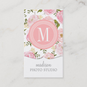 Elegante Vintage rosa Rosen personalisiert Visitenkarte